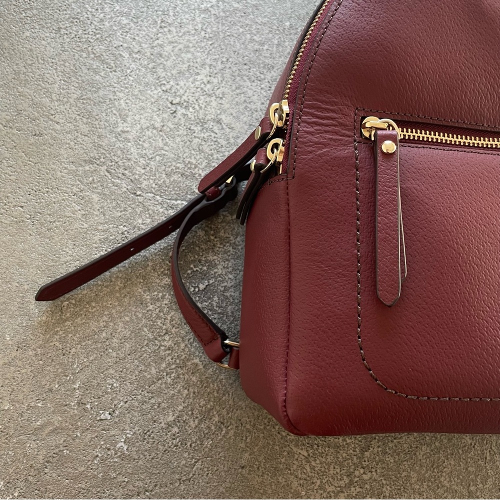 Kate Spade Thompson Street Brooke Red Leather Burgundy Backpack - Picture 2 of 9